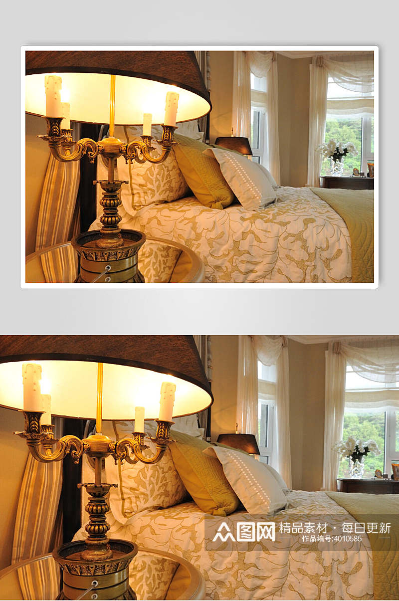 卧室欧式简欧两居室图片素材