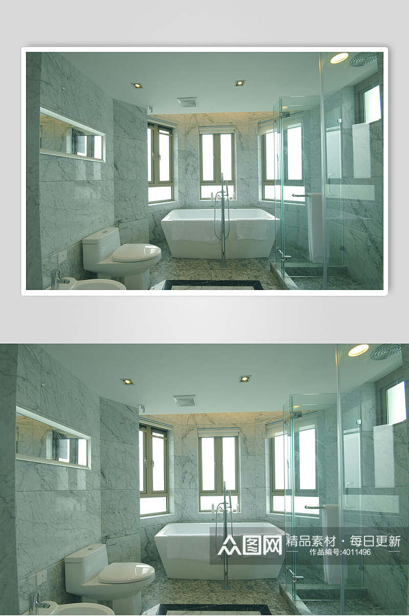 高端个性浴缸马桶镜子欧式别墅图片素材