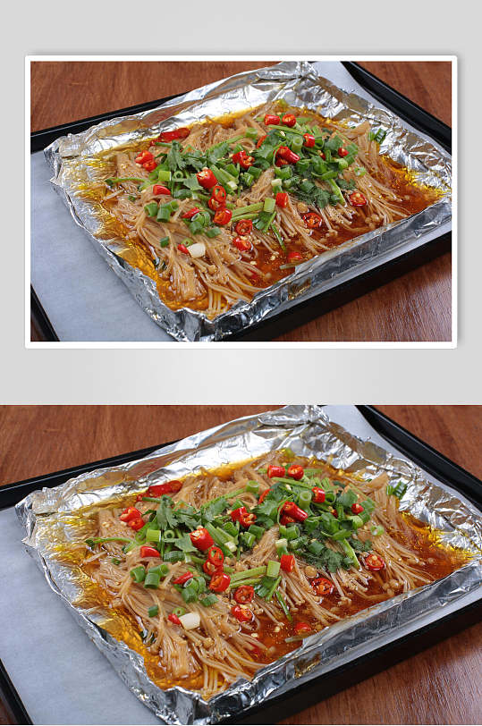 香葱辣椒锡纸金针菇图片