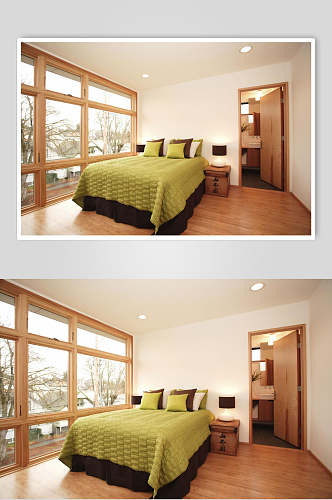 简约大气门框植物卧室家装设计图片