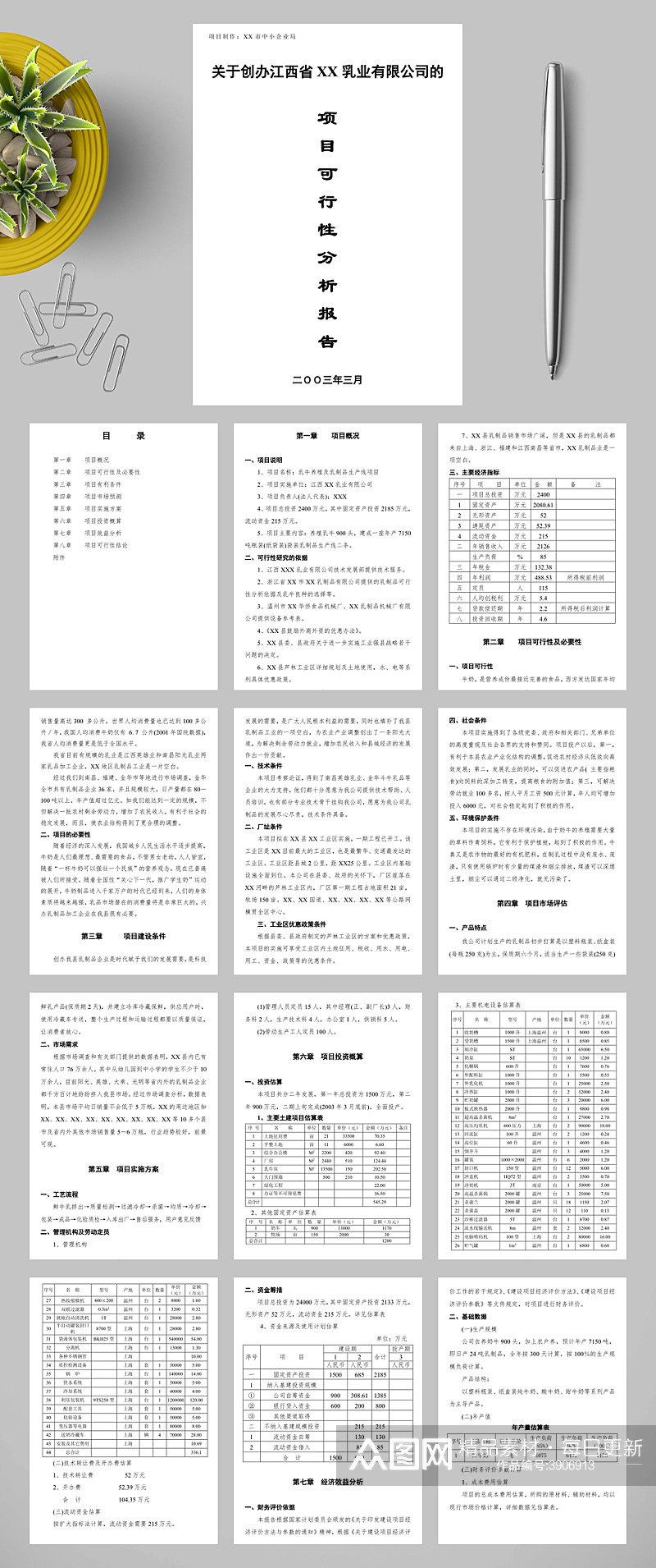 关于创办江西省XX乳业有限公司的可行性报告WORD素材