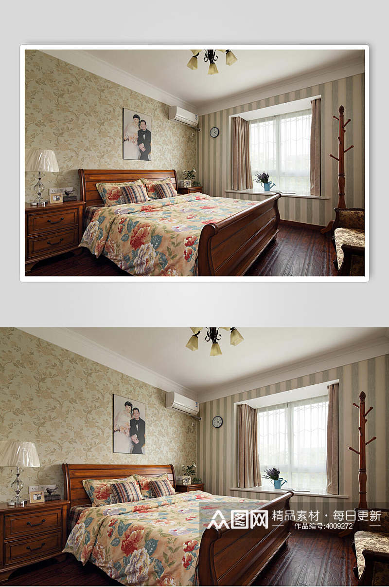 被子枕头创意高端清新欧式三居图片素材