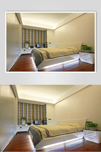 个性时尚盆栽床单卧室家装设计图片