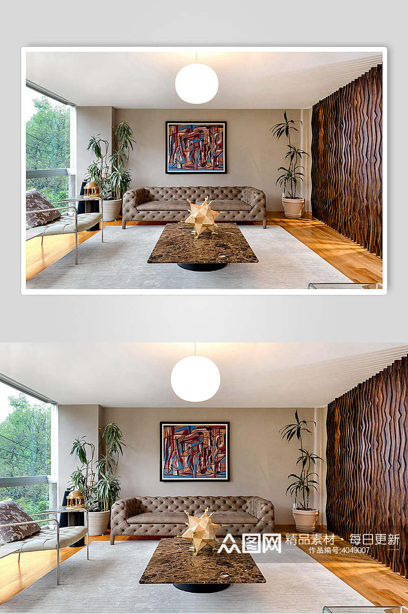 创意混搭抽象壁画复式跃层室内设计图片素材