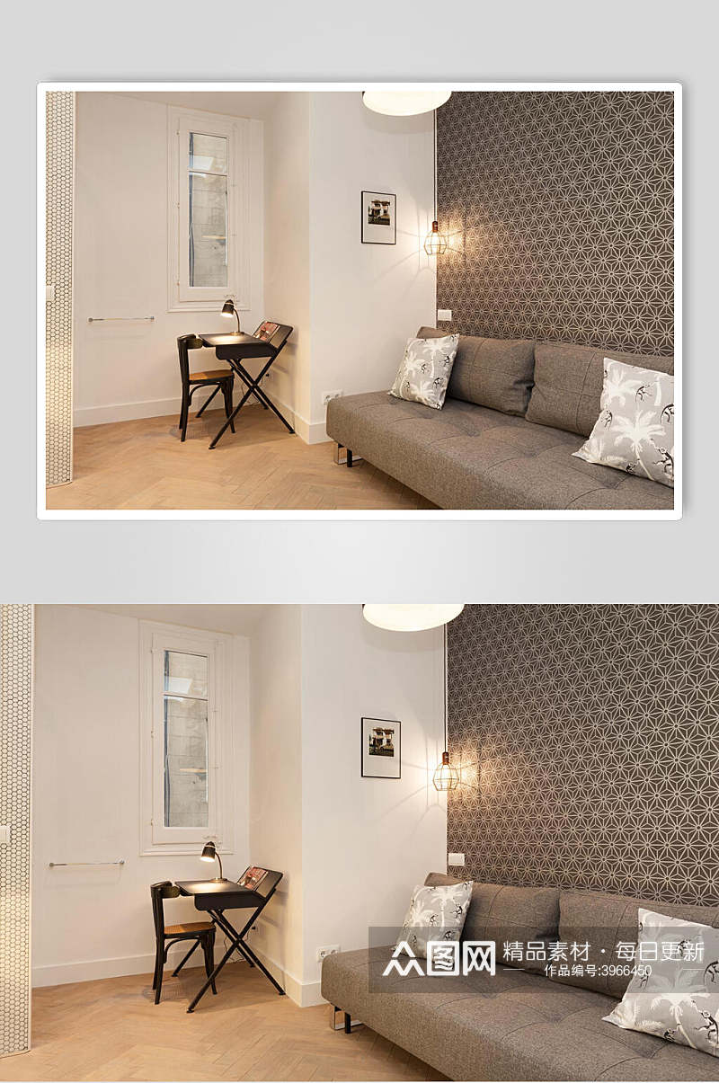 简约大气桌椅沙发画北欧三居室图片素材