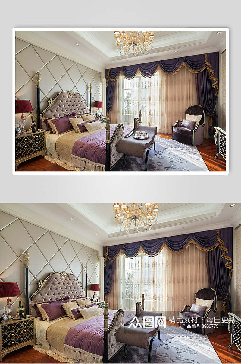 个性时尚窗帘托盘卧室家装设计图片素材