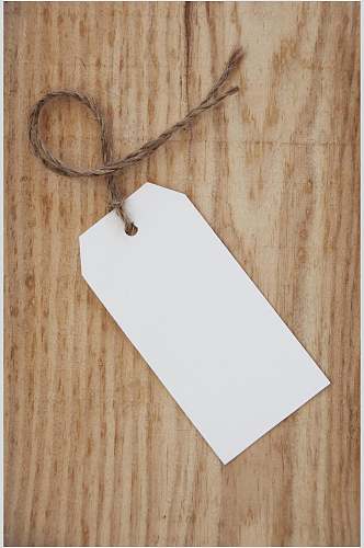 麻绳木地板棕纸张吊牌展示样机
