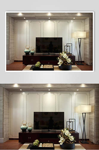 电视创意高端台灯新中式二居室图片