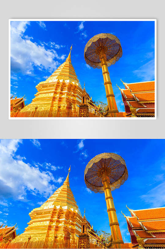蓝金尖塔大气创意时尚泰国旅游图片