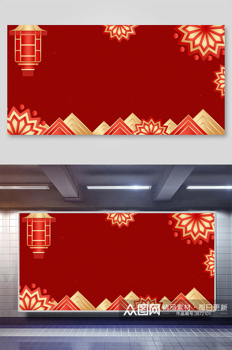 喜庆红色传统元素新年背景素材