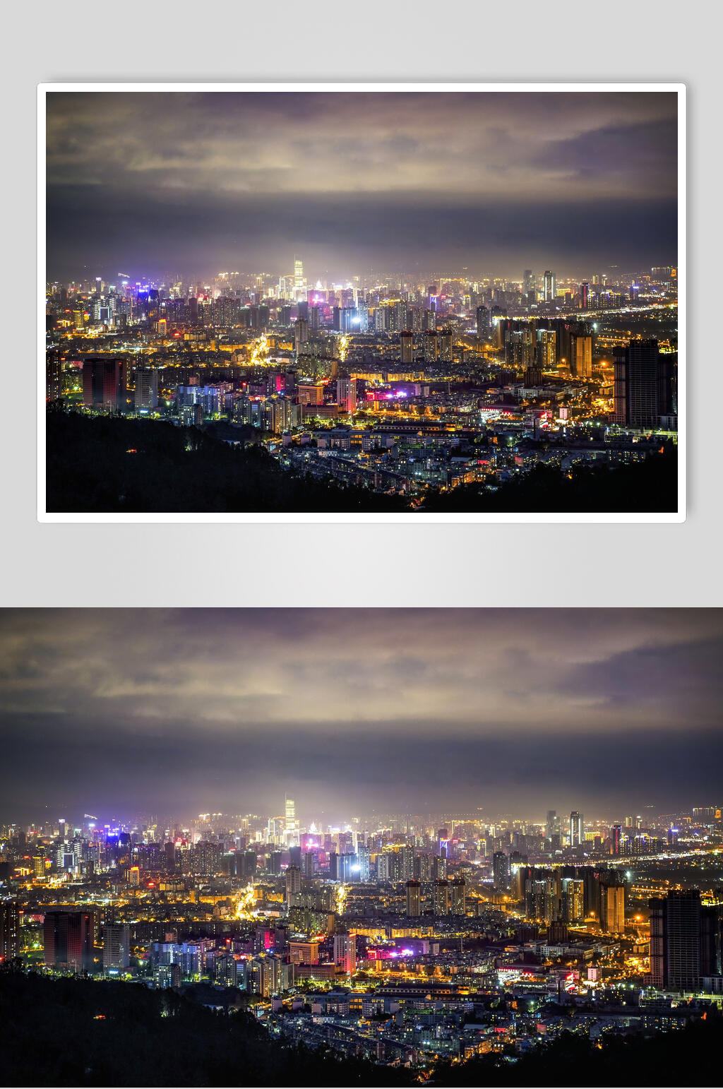 温暖昆明城市夜景全景图片素材