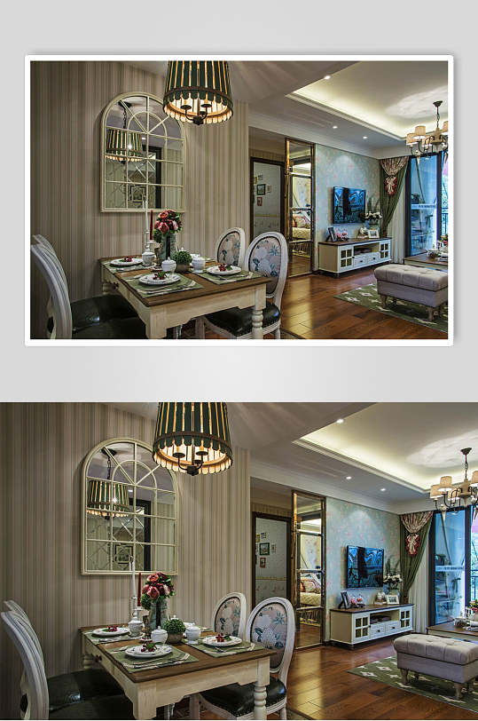 吊灯植物高端创意黄色客厅设计图片