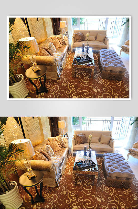 客厅复古欧式简欧两居室图片