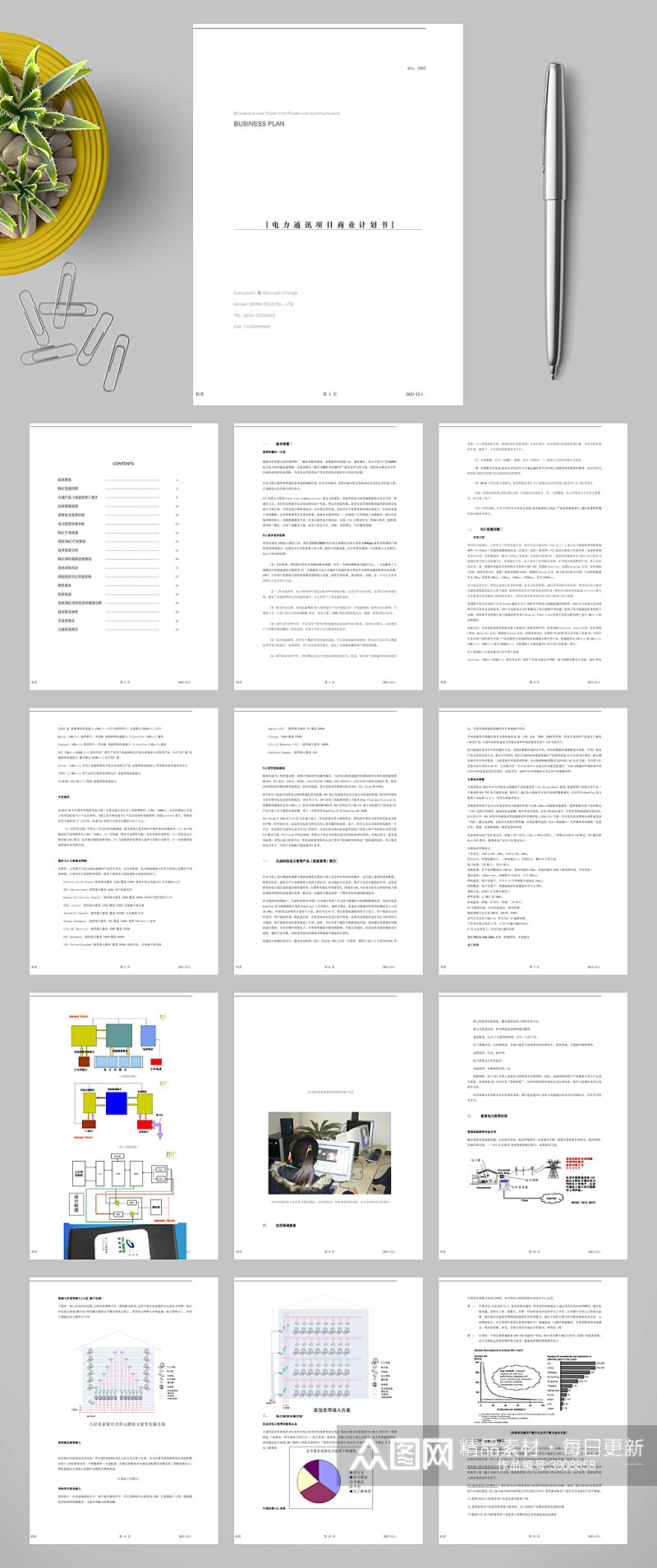 简约电力通讯项目商业计划书WORD素材