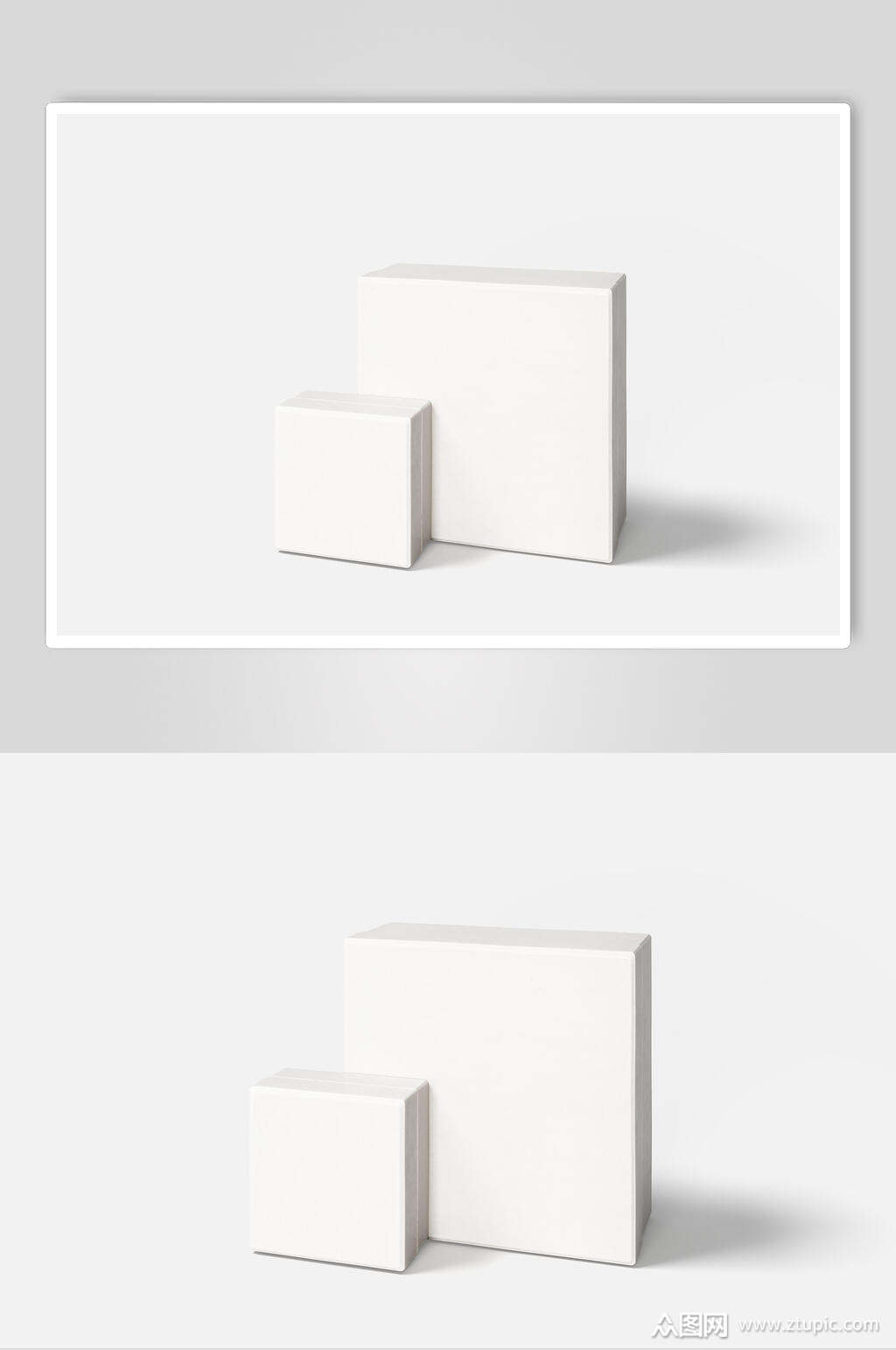 立体长方形灰礼品纸袋包装样机素材