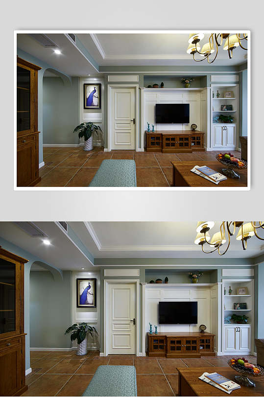 电视大门壁画高端创意客厅设计图片