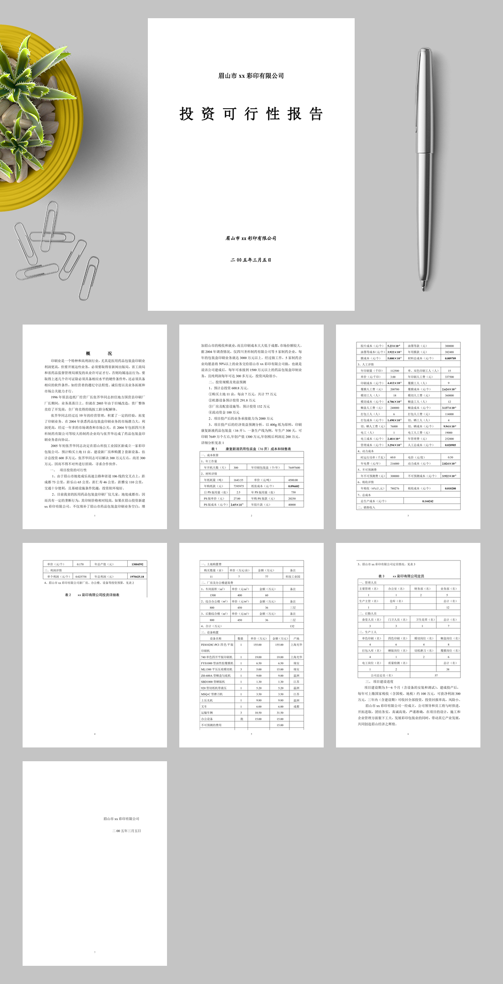 眉山市xx彩印有限公司WORD素材