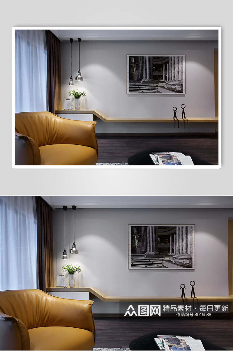 高端时尚大气沙发电视背景墙设计图片素材