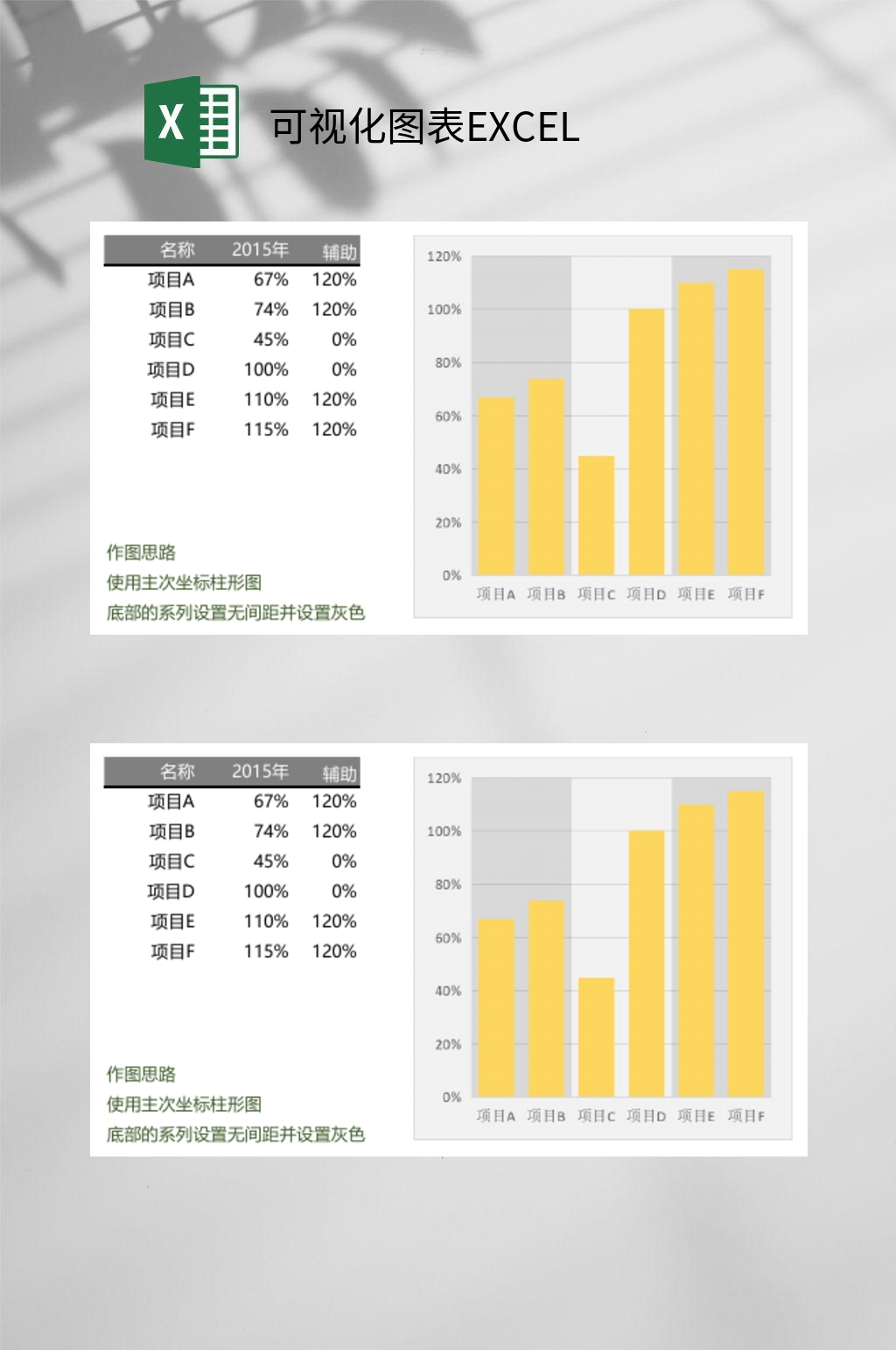 简洁黄色数据可视化图表EXCEL素材