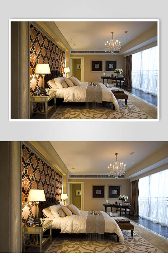 简约大气花束灯具卧室家装设计图片