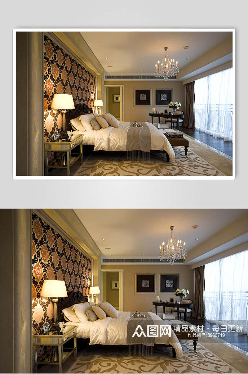 简约大气花束灯具卧室家装设计图片素材