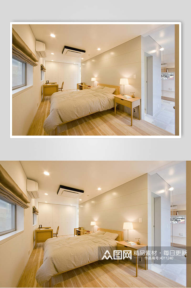 简约时尚卧室日式独栋别墅图片素材