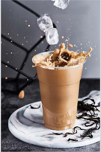 杯子冰块高端创意时尚奶茶果汁图片