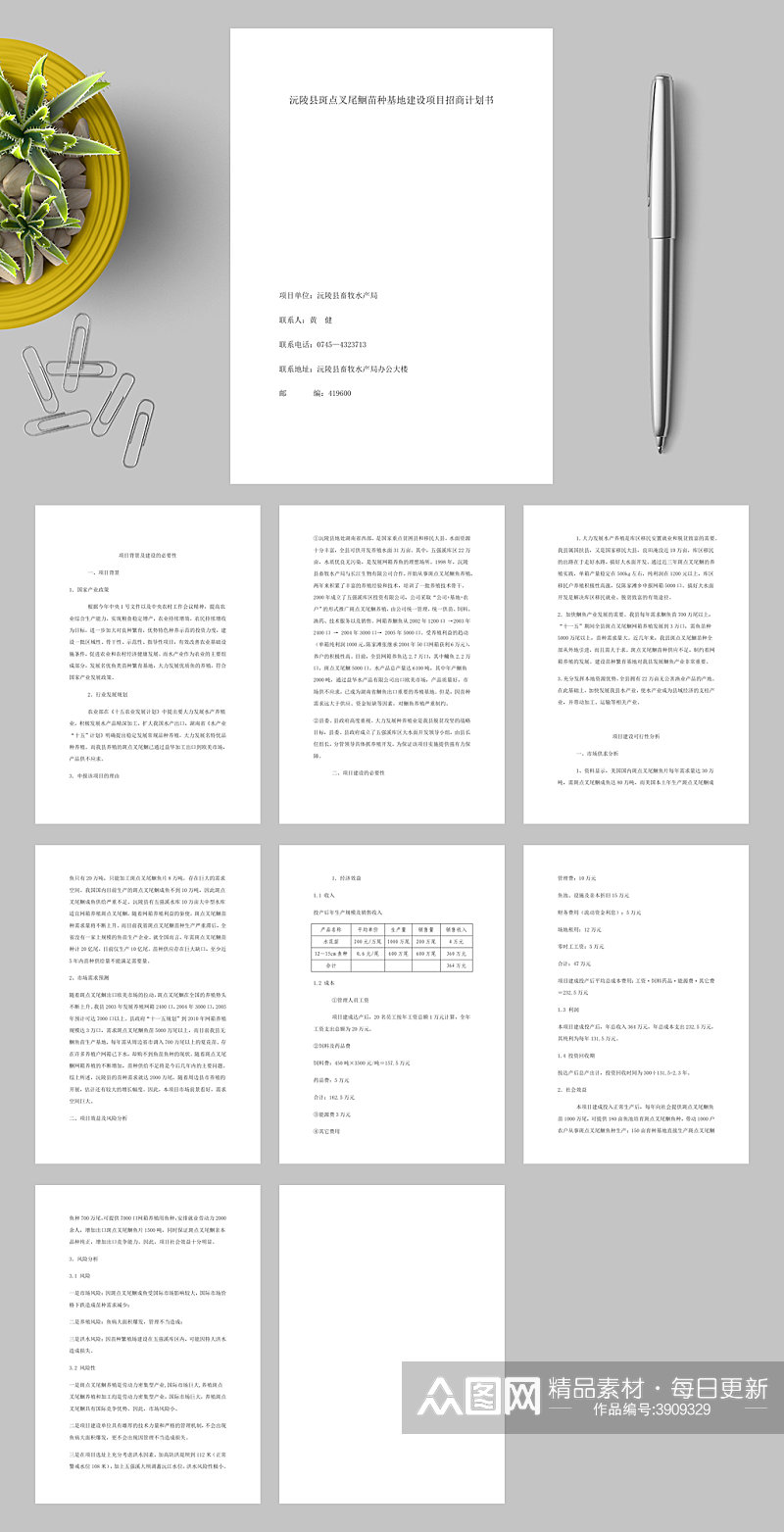 沅陵县斑点叉尾鮰苗种基地建设项目招商计划书WORD素材