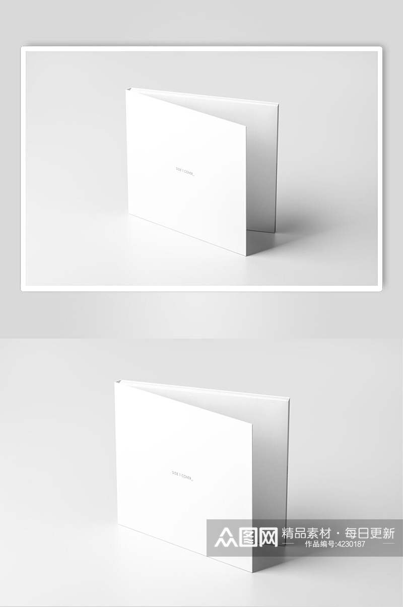 直立阴影灰白色CD包装贴图样机素材
