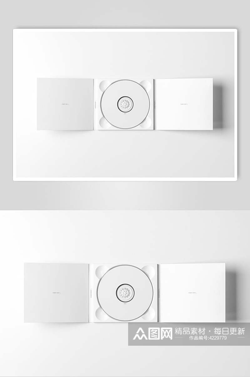 光盘圆圈灰白色CD包装贴图样机素材