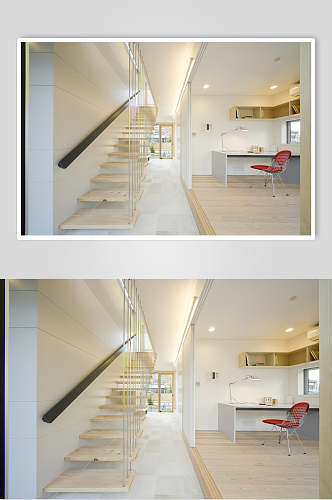 高端时尚楼梯桌椅日式独栋别墅图片