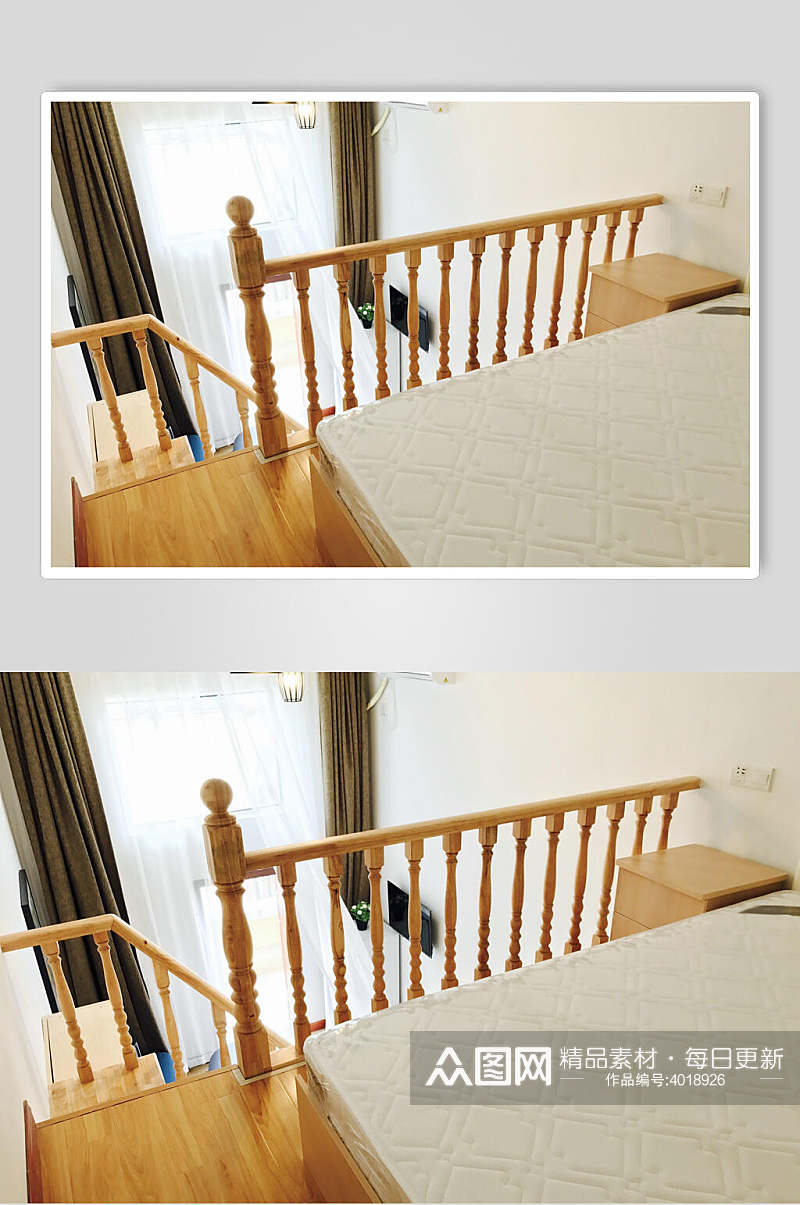 高端创意扶手楼梯窗帘迷你公寓图片素材