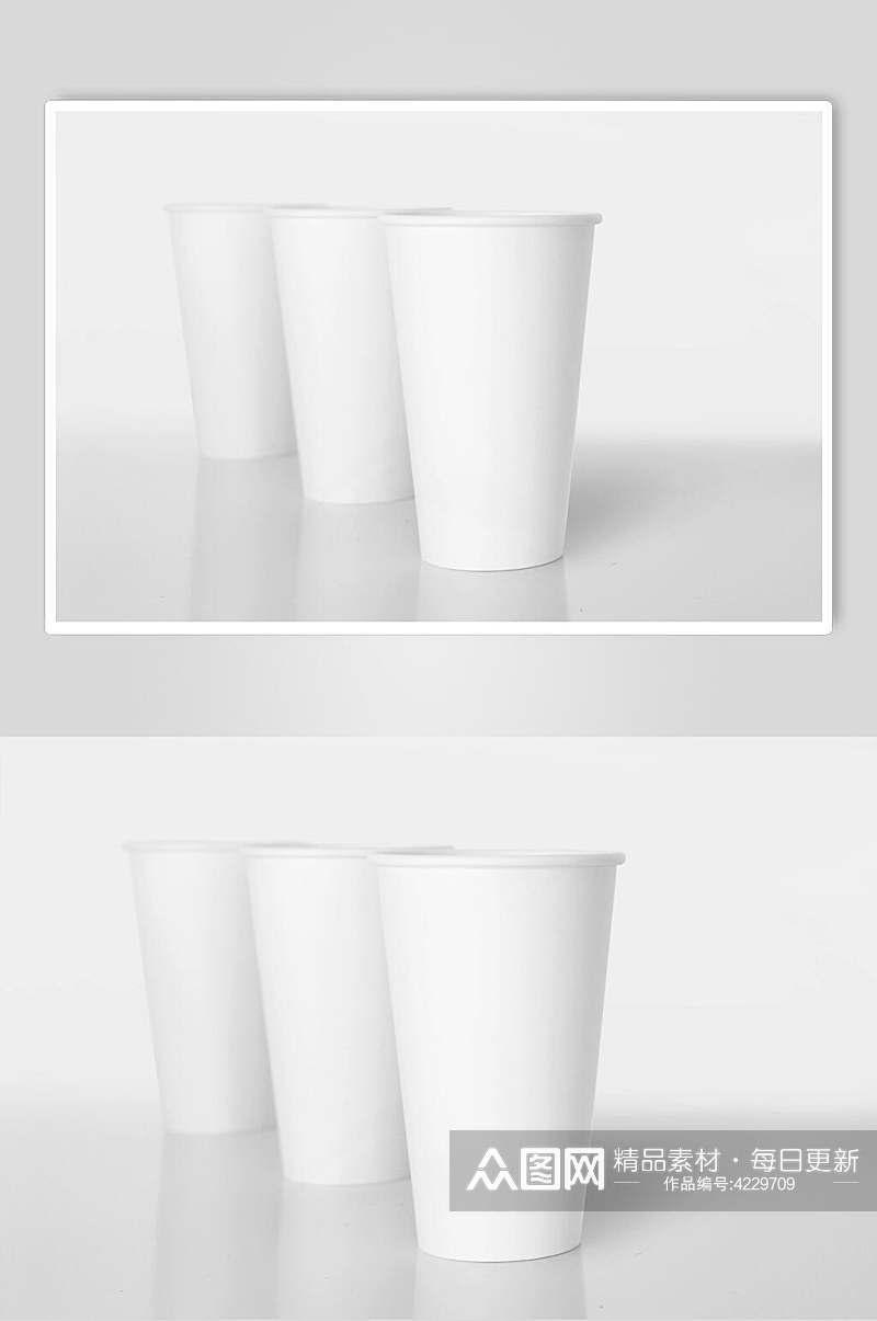 圆形阴影灰白色纸杯咖啡杯样机素材