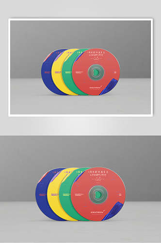 圆圈英文字母灰CD包装贴图样机