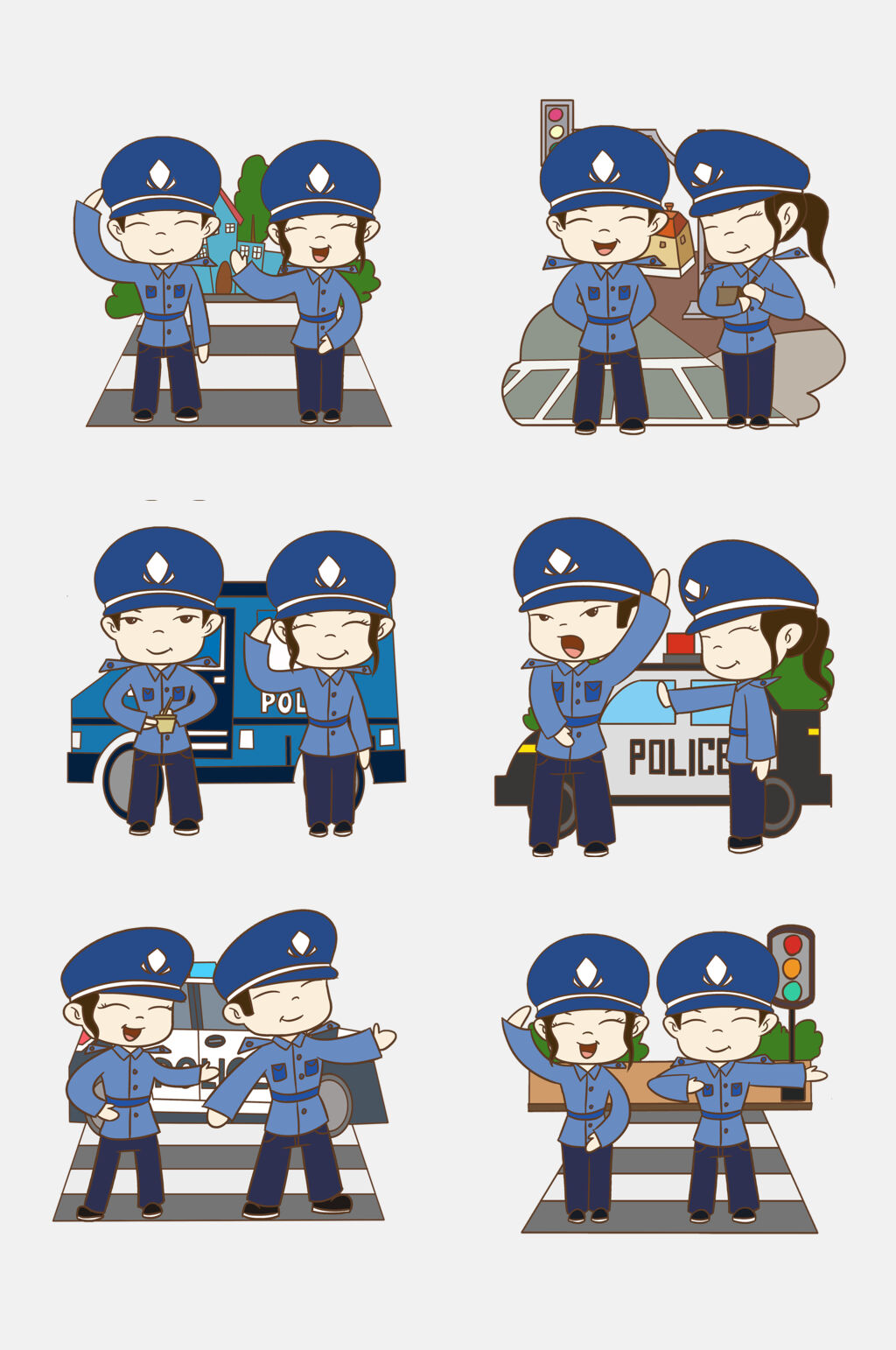 简约创意警车交通安全免抠素材素材