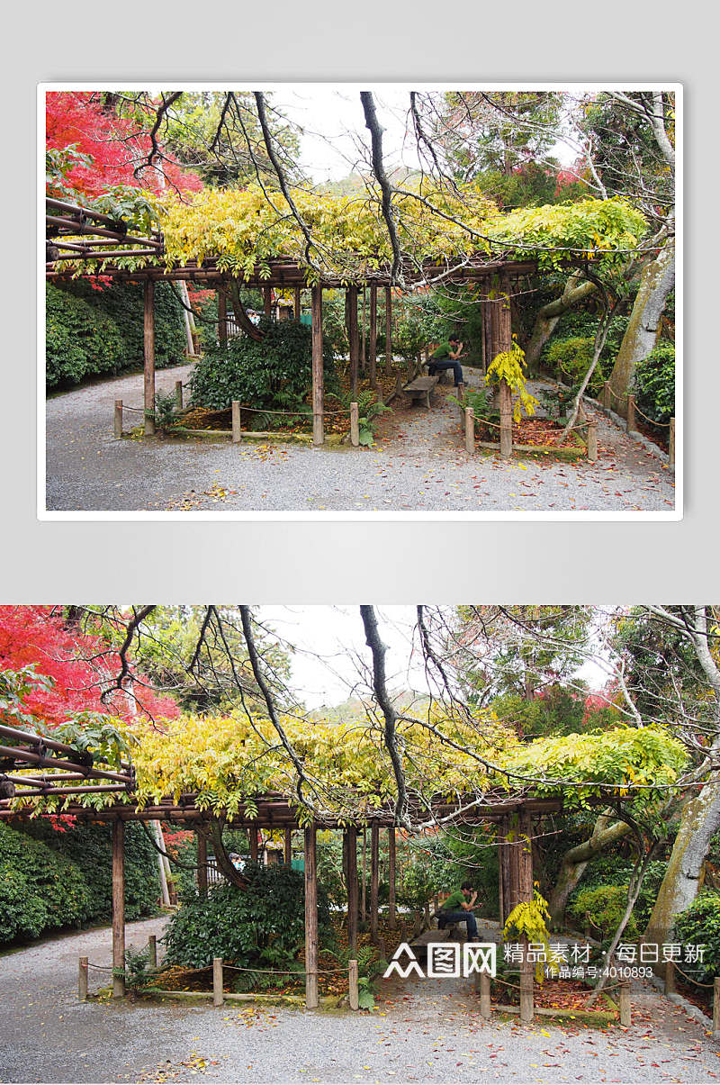 创意大气凉亭日式庭院图片素材