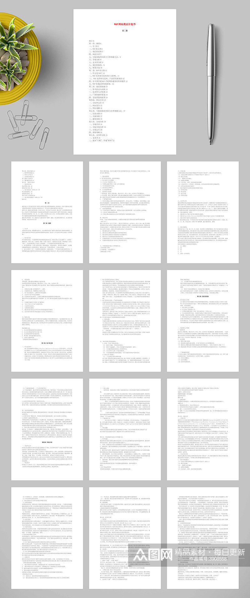 WAP网站商业计划书WORD素材