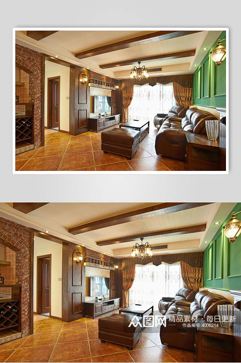沙发黄色高端创意清新客厅设计图片素材