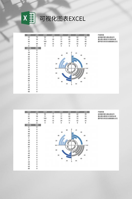 环形图可视化图表EXCEL