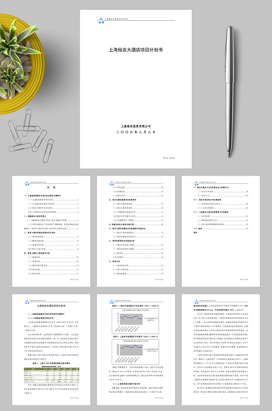 上海裕安大酒店项目计划书WORD-众图网