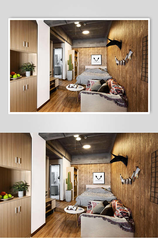 新中式棕色迷你公寓图片