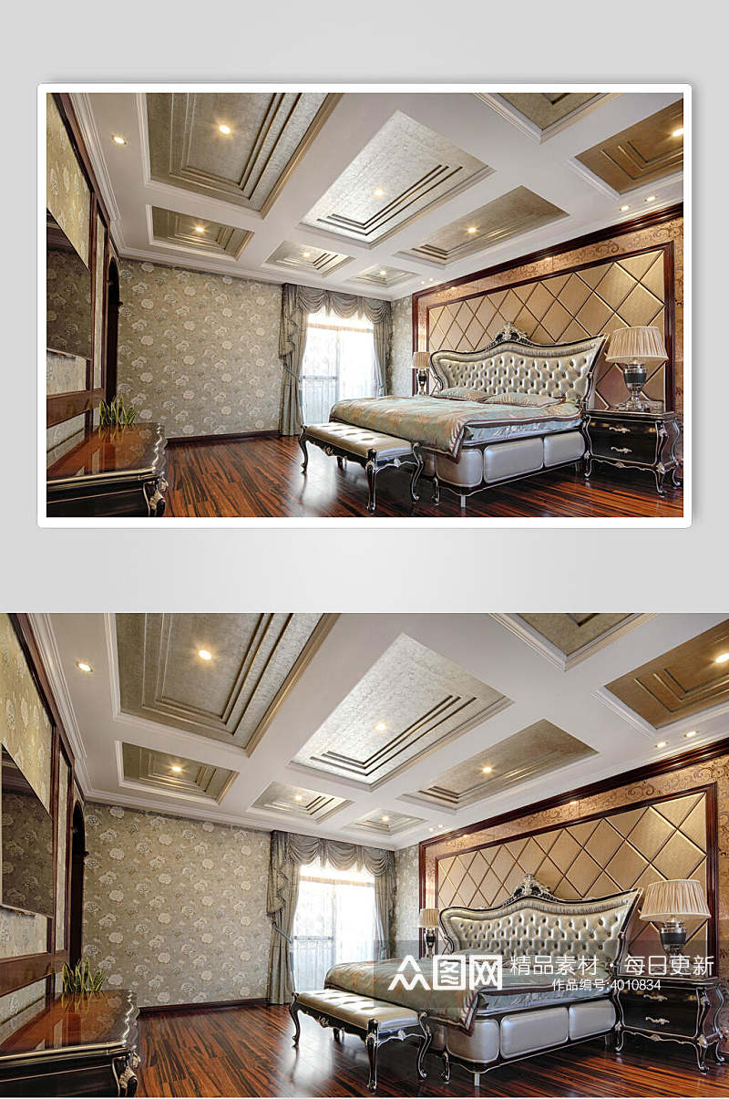 奢华高端创意卧室欧式别墅图片素材