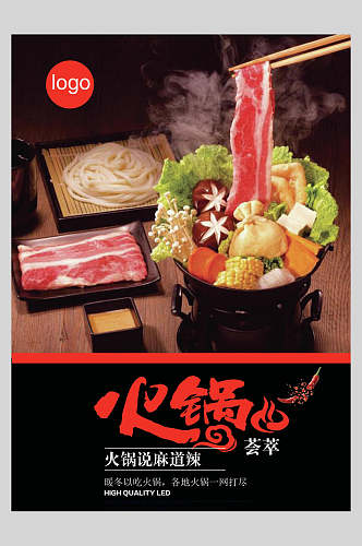 火锅中餐美食菜单海报
