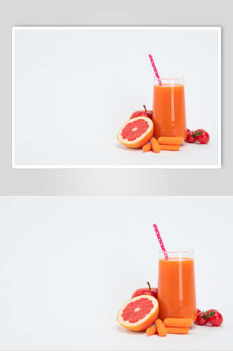 红色血橙奶茶果汁图片