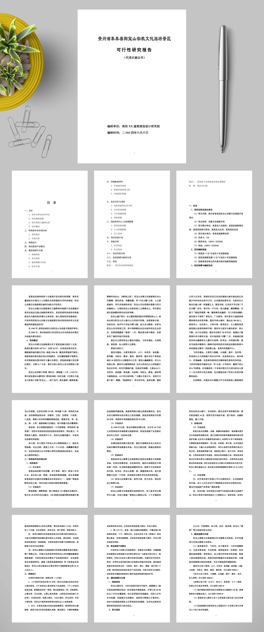 贵州省某某县阳宝山宗教文化旅游景区WORD素材