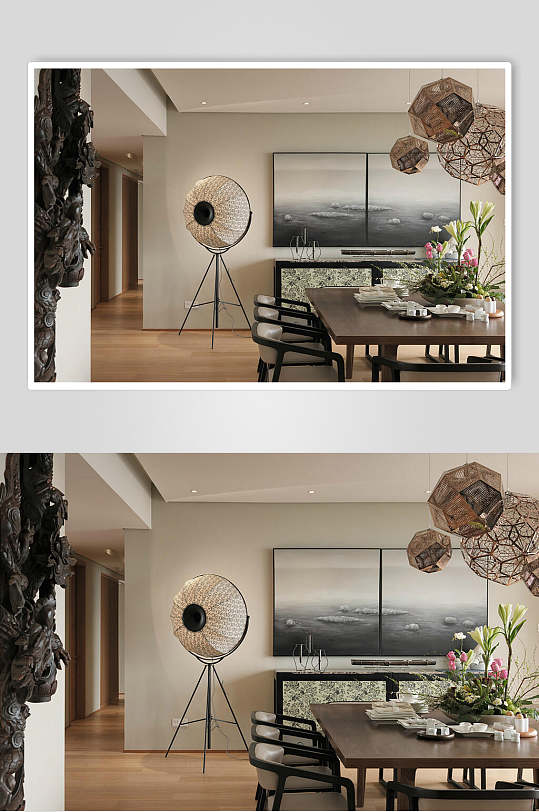 壁画植物高端创意黄色客厅设计图片