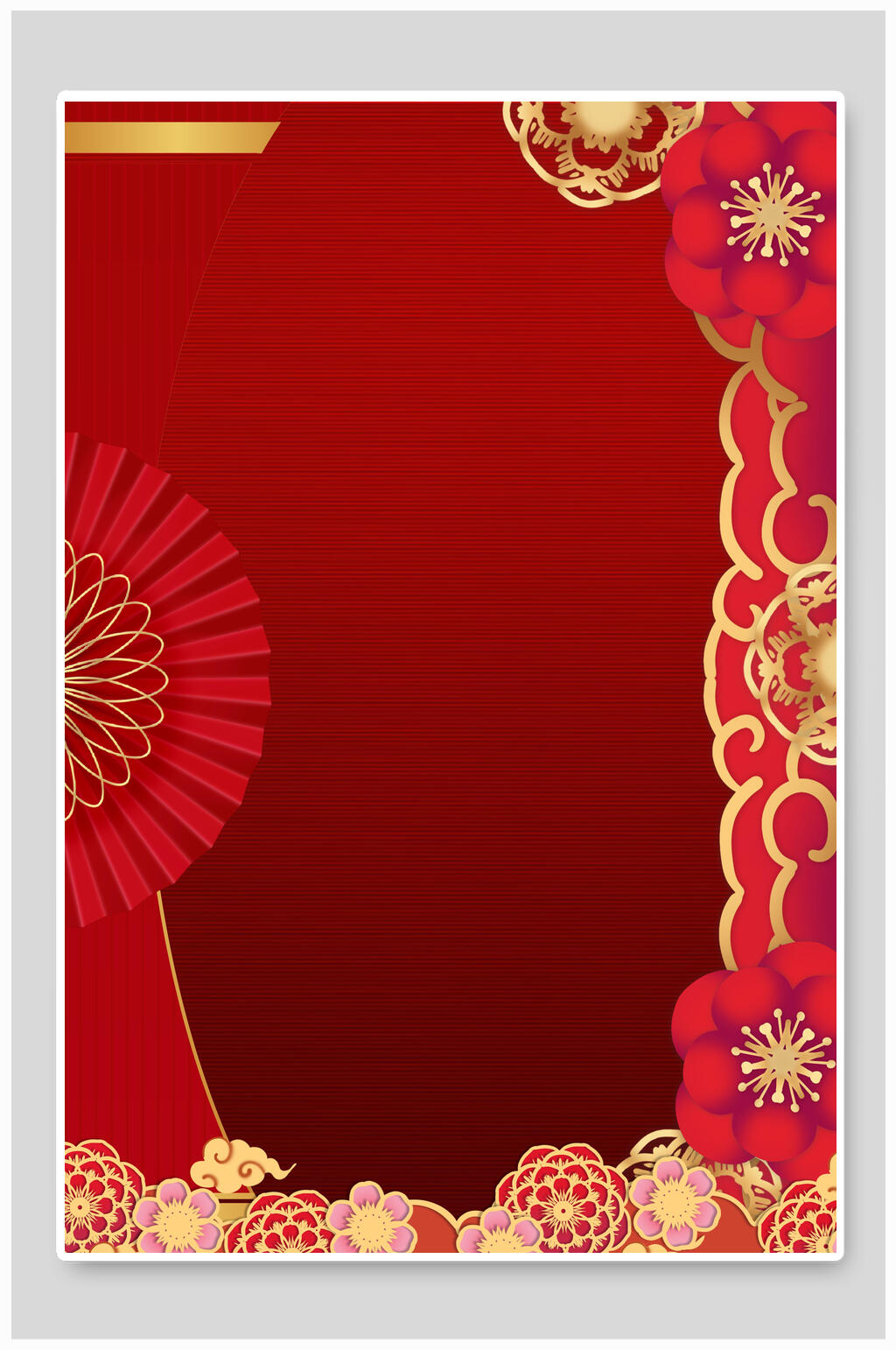 牡丹红色新年背景素材