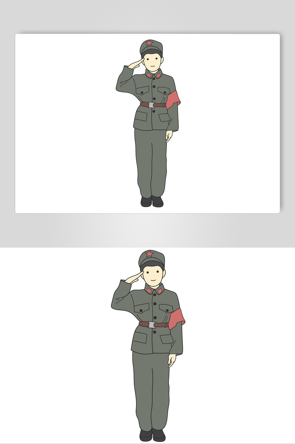 大气敬礼士兵解放军素材素材