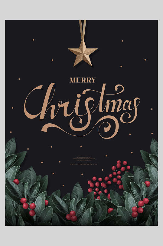 黑色星星创意圣诞海报