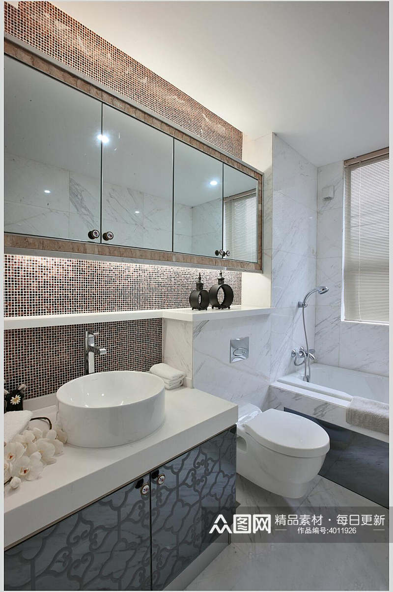 浴室大气创意镜子洗手间设计图片素材